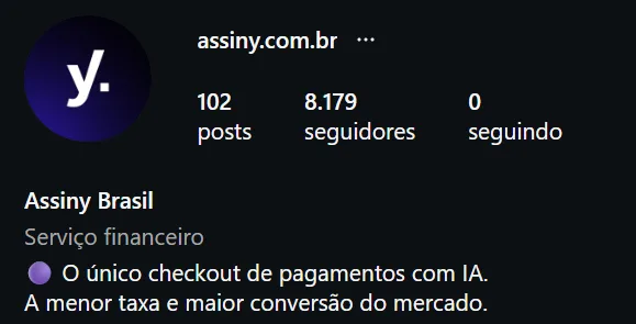 Perfil Instagram Assiny Brasil